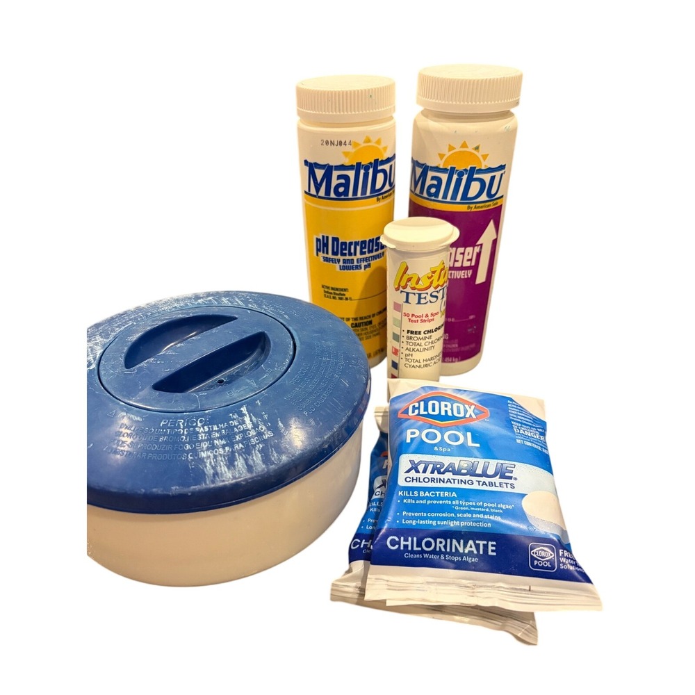 Clorox Malibu Pool Spa Maintenance items Tablets pH Up Down Test Strips **
